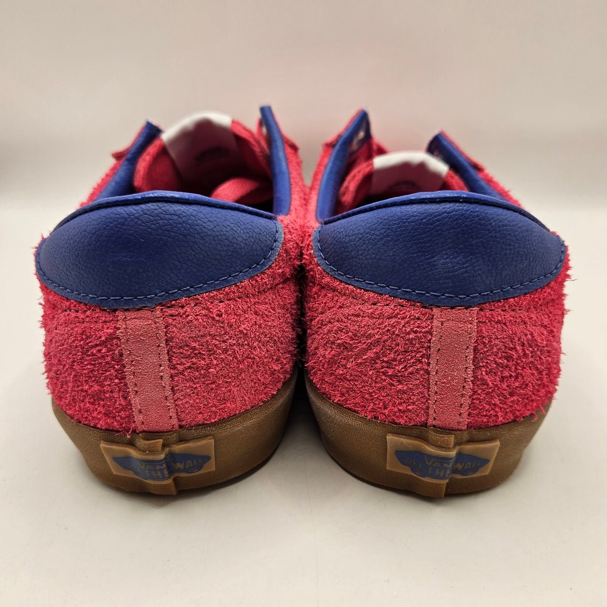 VANS WOMEN'S 9.5 SPORT PINK BLUE SUEDE GUM SOLD LOW TOP SKATE SNEAKER