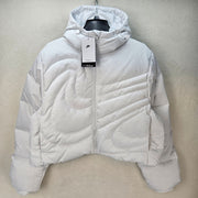 NIKE WOMEN'S SMALL THERMA FIT DOWN JACKET HOODED ALPINE WHITE IB2005-121
