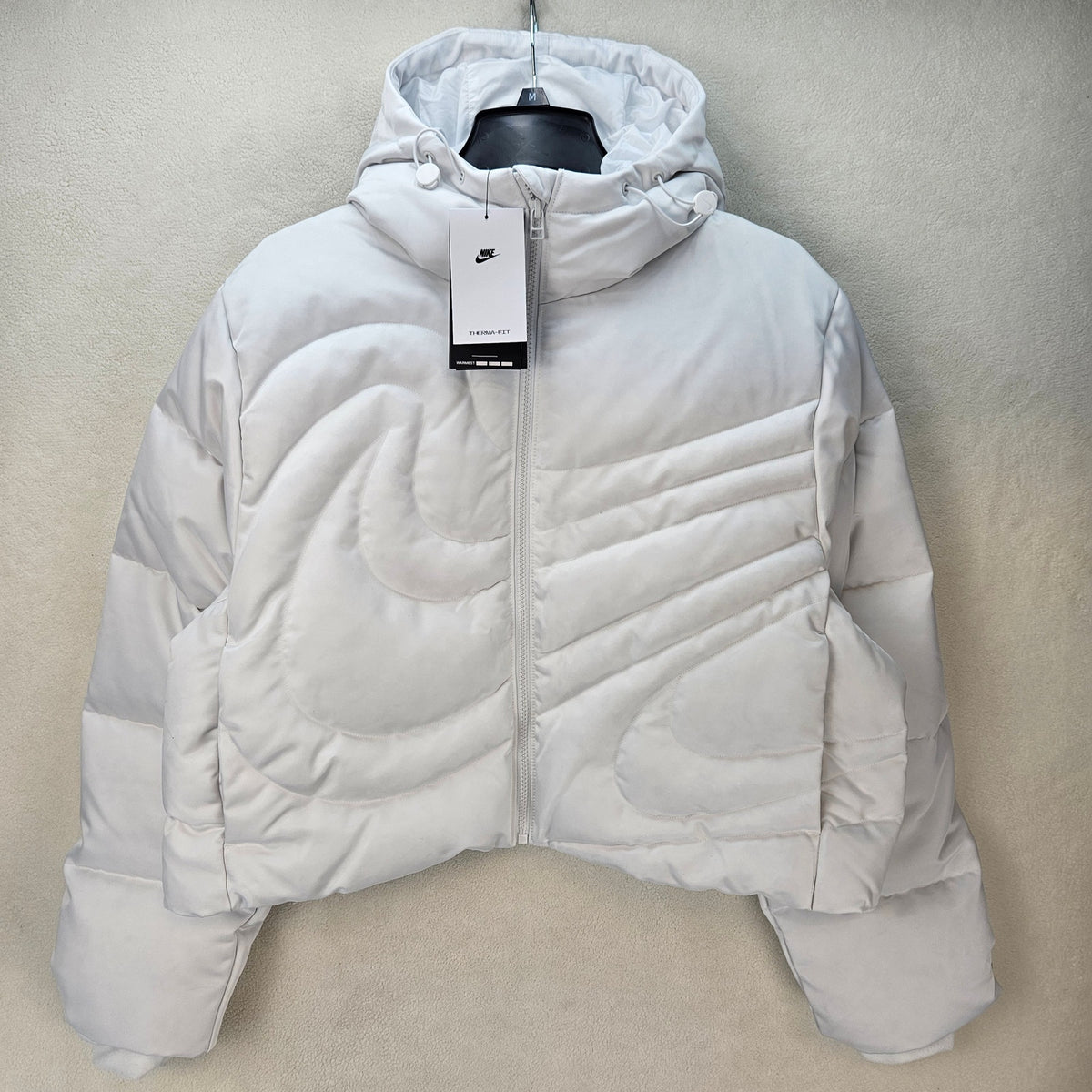 NIKE WOMEN'S SMALL THERMA FIT DOWN JACKET HOODED ALPINE WHITE IB2005-121