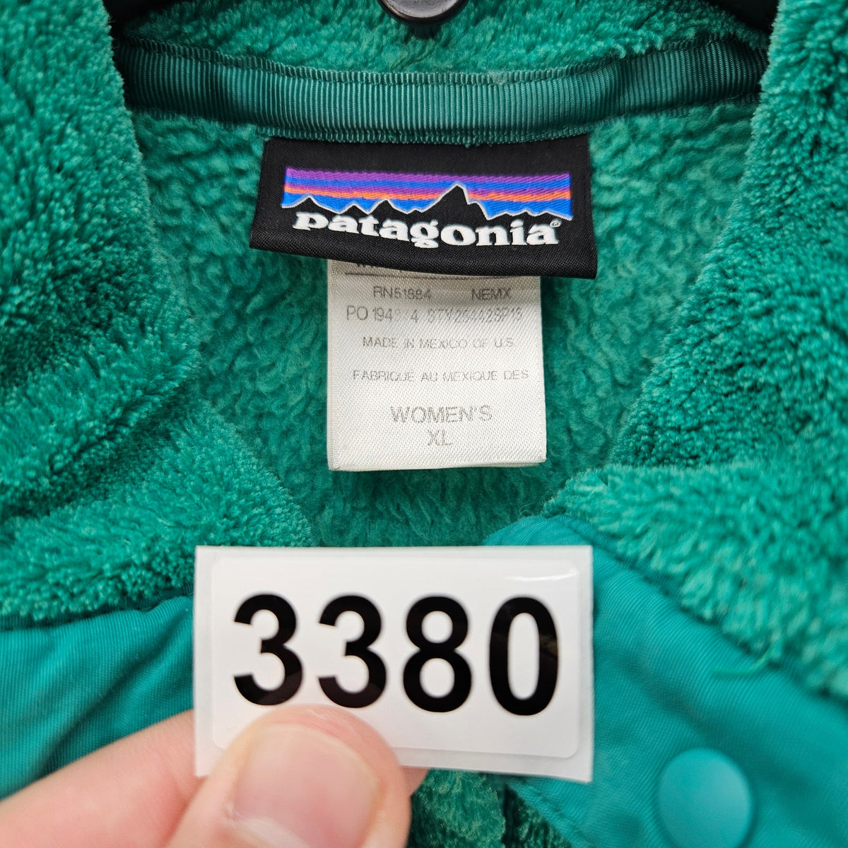 PATAGONIA *HOLES* WOMEN'S XL TEAL SYNCHILLA SNAP-T PULLOVER FLEECE JACKET GREEN
