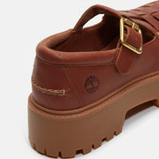 TIMBERLAND WOMEN'S 8 STONE STREET PLATFORM BUCKLE SHOE RUST FULL GRAIN LEATHER
