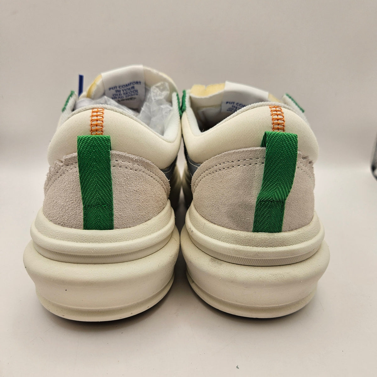 VANS WOMEN'S 7.5 OLD SKOOL HEAD SPACE COMFYCUSH WHITE GREEN ORANGE SNEAKER NWOB