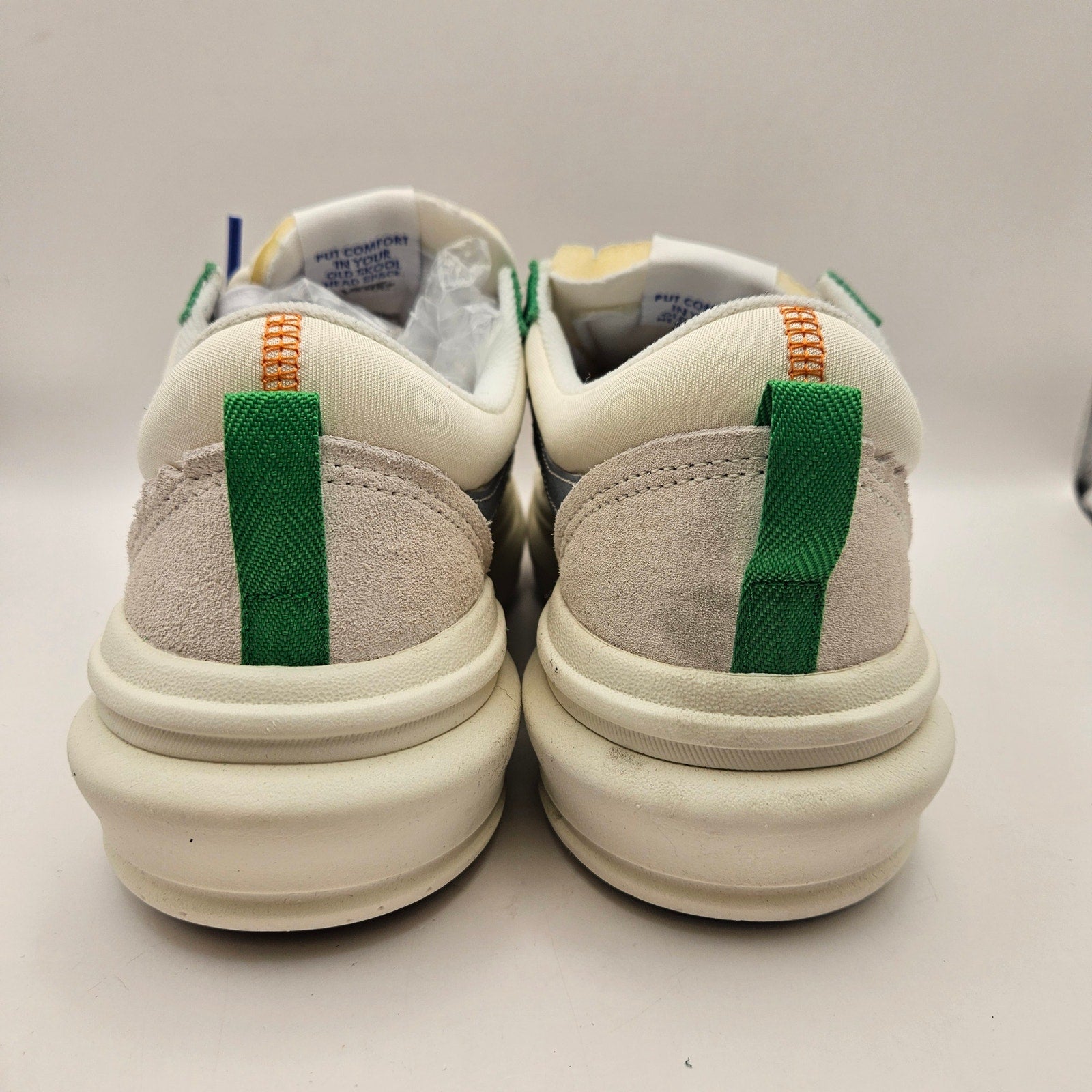 VANS WOMEN'S 7.5 OLD SKOOL HEAD SPACE COMFYCUSH WHITE GREEN ORANGE SNEAKER NWOB