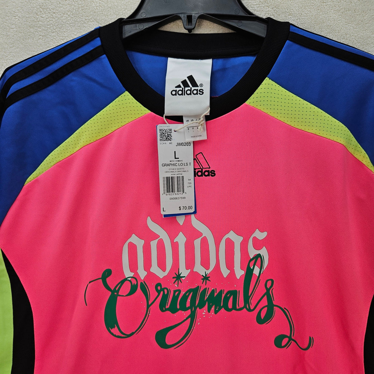 ADIDAS MEN'S LARGE ORIGINALS SPIDERS GOALKEEPER LOOSE LONG SLEEVE JERSEY JW0203