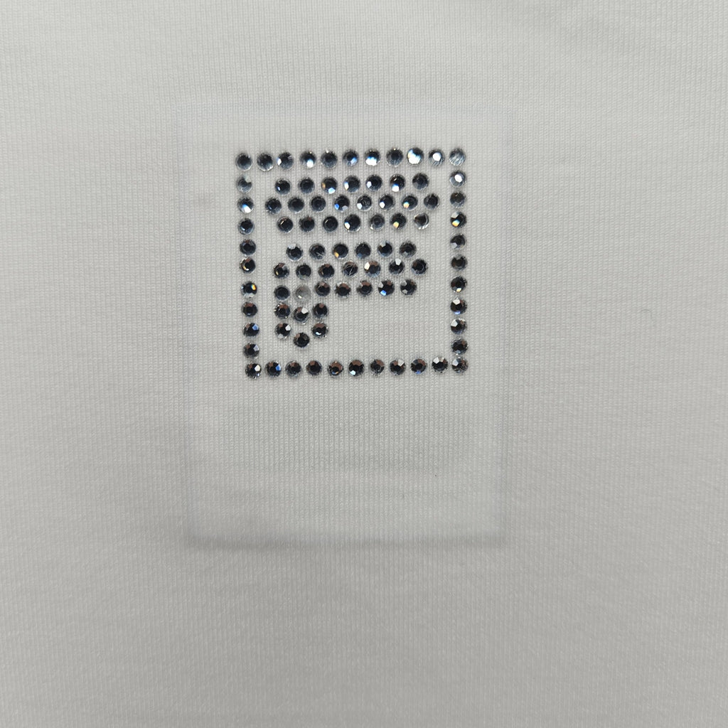 FILA GIRLS MEDIUM WHITE TENNIS DRESS NWT RHINESTONE LOGO TG018413