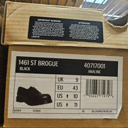 DR MARTENS MEN'S 10 ANALINE 40717001 1461 ST BROGUE BLACK LOW STEEL TOE RARE