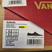 VANS WOMEN'S 5.5 AUTHENTIC SPIKE BLACK SUEDE WHITE GOTHIC VINTAGE NIB