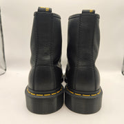 DR MARTENS WOMEN'S 8 MP 1460 LUNAR BLACK LEATHER ZIP TOE PLATE NWOB