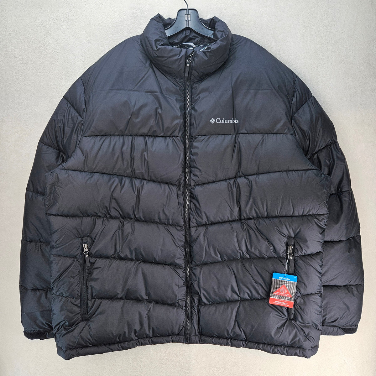 COLUMBIA MEN'S XXL LAKEPORT FS PUFFER JACKET BLACK OMNI HEAT INSULATED NWT