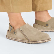 BIRKENSTOCK WOMEN'S 8 LUTRY PREMIUM SUEDE GRAY TAUPE 1025297 NARROW
