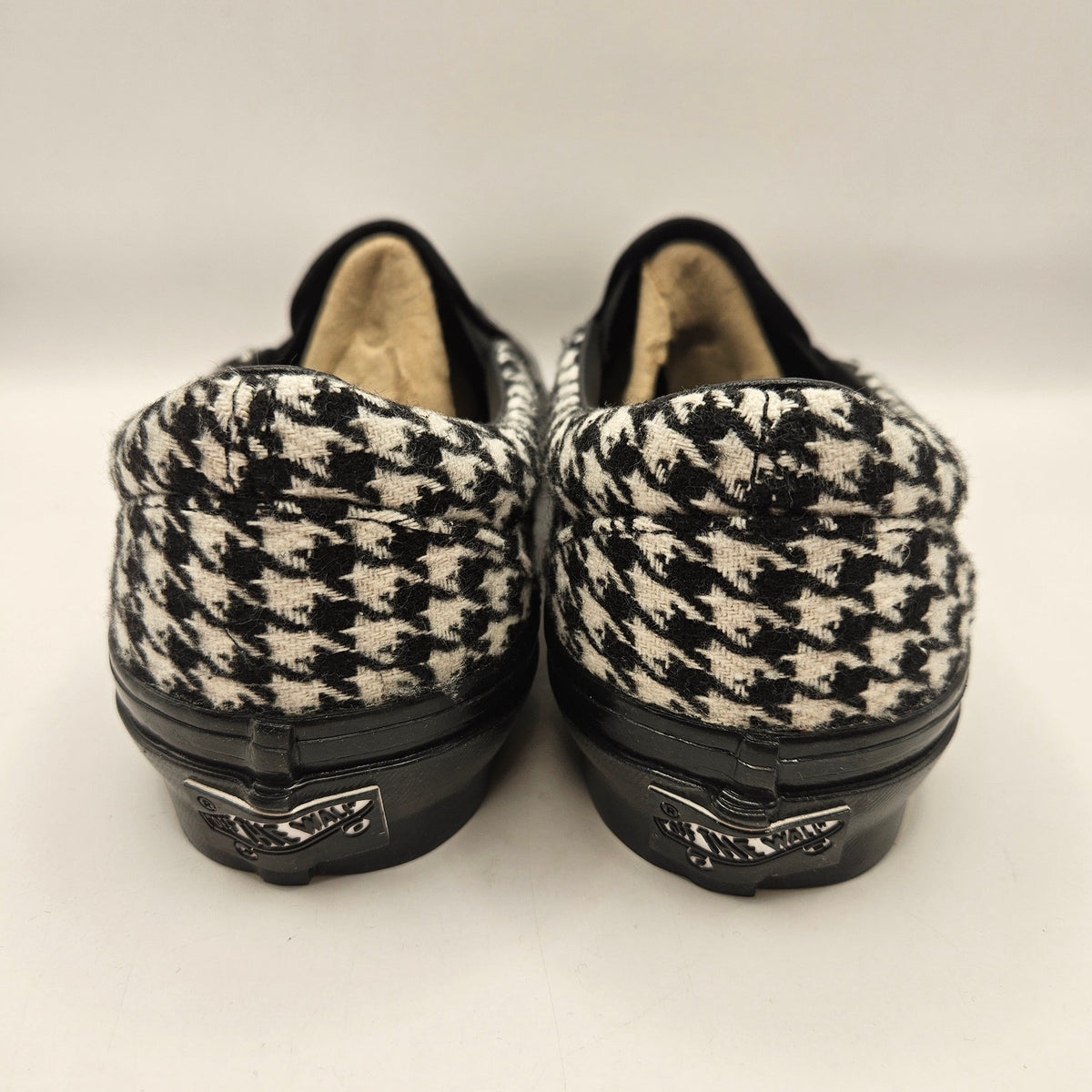 VANS WOMEN'S 7 LX CLASSIC 98 SLIP-ON HOUNDSTOOTH BLACK WHITE NWOB