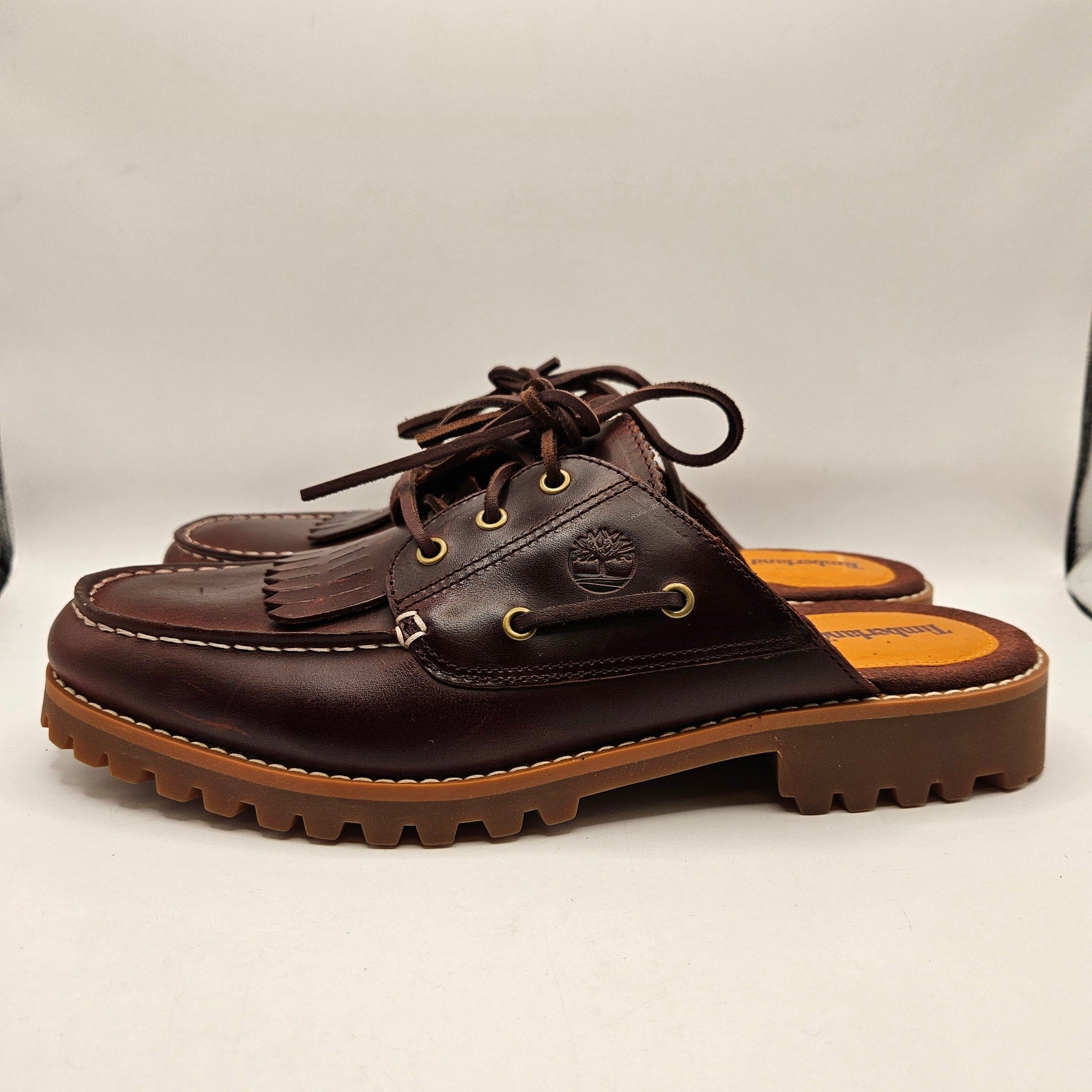 TIMBERLAND WOMEN'S 11 AUTHENTIC MULE BURGUNDY FULL GRAIN NWOB