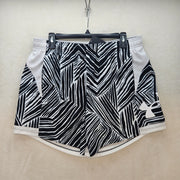 UNDER ARMOUR WOMEN'S LARGE BASELINE 6" BASKETBALL SHORTS BLACK WHITE ZEBRA NWT