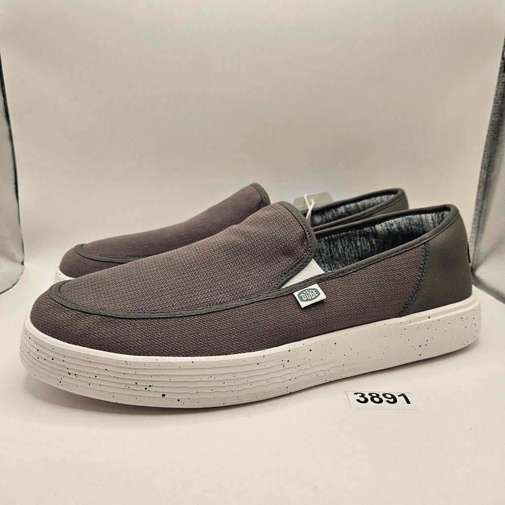 HEY DUDE MEN'S 14 SUNAPEE M SPORT MESH GREY SLIP ON LOW TOP SNEAKER NWT 40241