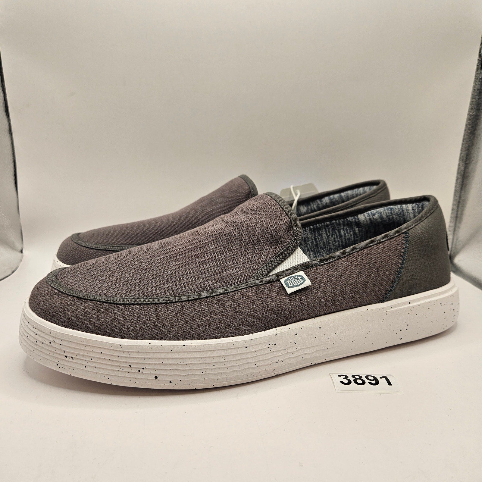 HEY DUDE MEN'S 14 SUNAPEE M SPORT MESH GREY SLIP ON LOW TOP SNEAKER NWT 40241