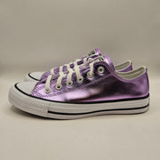 CONVERSE WOMEN'S 7 CHUCK TAYLOR ALL STAR METALLIC PURPLE LACE UP LOW A14876C
