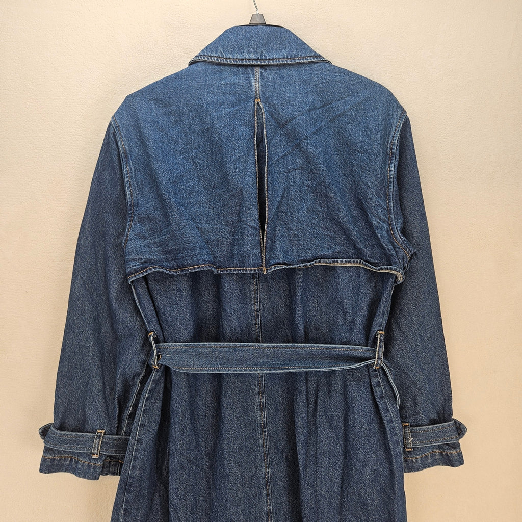 LEVIS WOMEN'S SMALL SPADE TRENCH COAT DARK WASH A89760001 NWT
