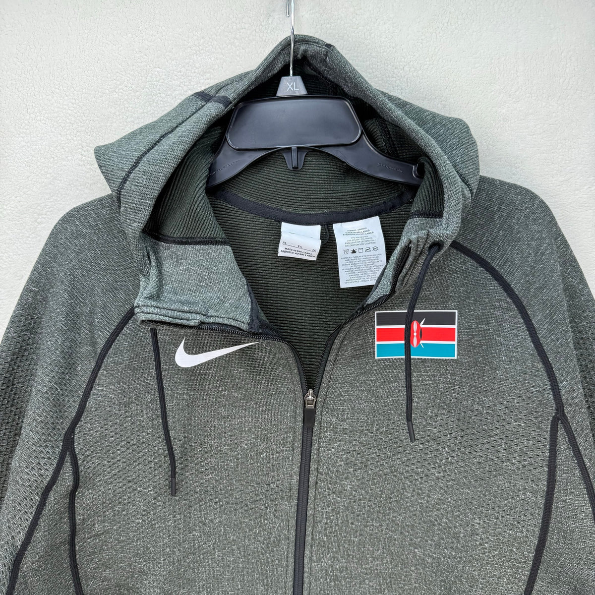 NIKE X KENYA MEN'S LARGE PRO ELITE WOVEN JACKET HOODIE CT4104-001