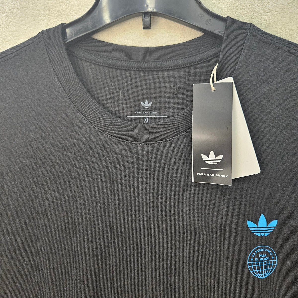 ADIDAS ORIGINAL X BAD BUNNY XL HEAVY OVERSIZED CIUDAD DE MEXICO BLACK KX4478