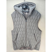 FREE PEOPLE WOMEN'S XLARGE GREY QUILTED LONG HOODED VEST