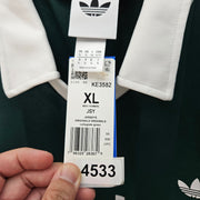 ADIDAS MEN'S XLARGE ARCHIVE COLLAR ENGINEERED ACTIVE GREEN REGULAR FIT KE3582