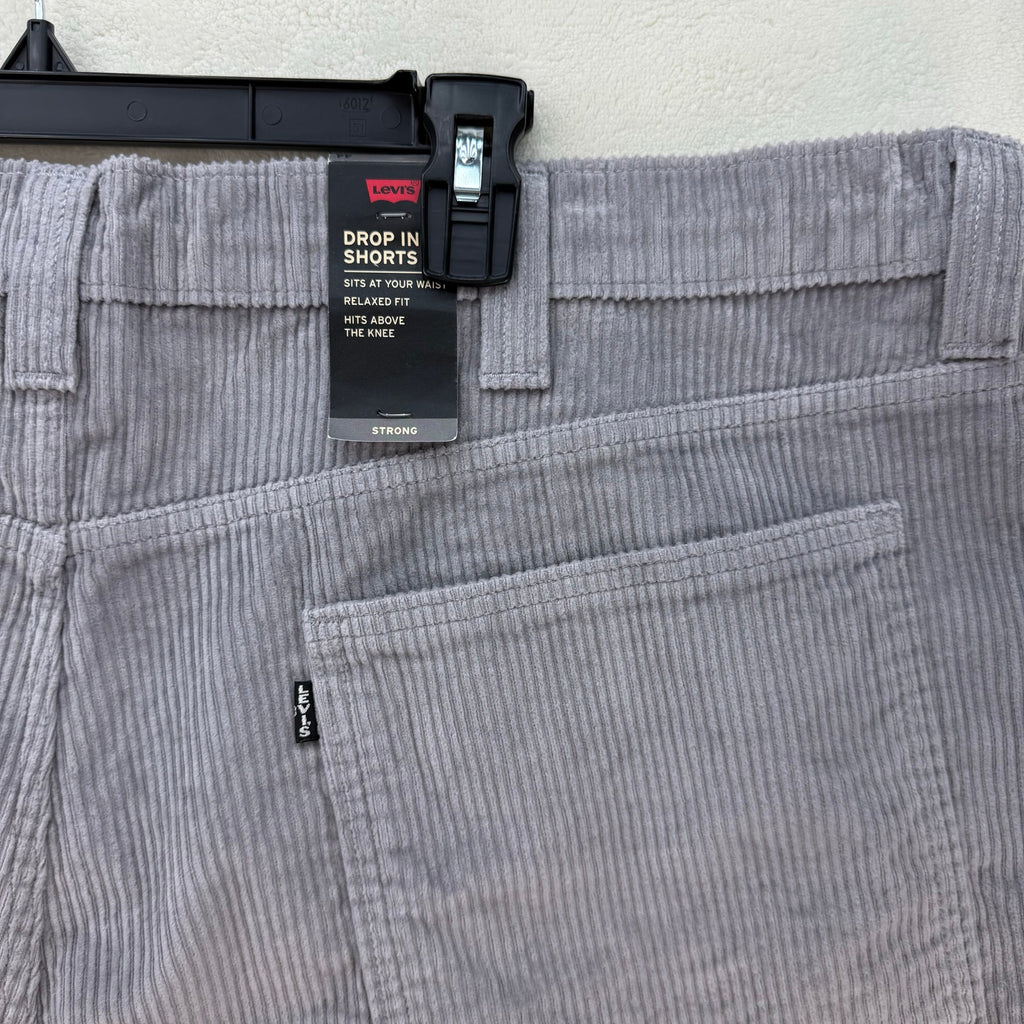 LEVI'S SIZE 44 CORDUROY SHORTS GREY CORDURA NWT