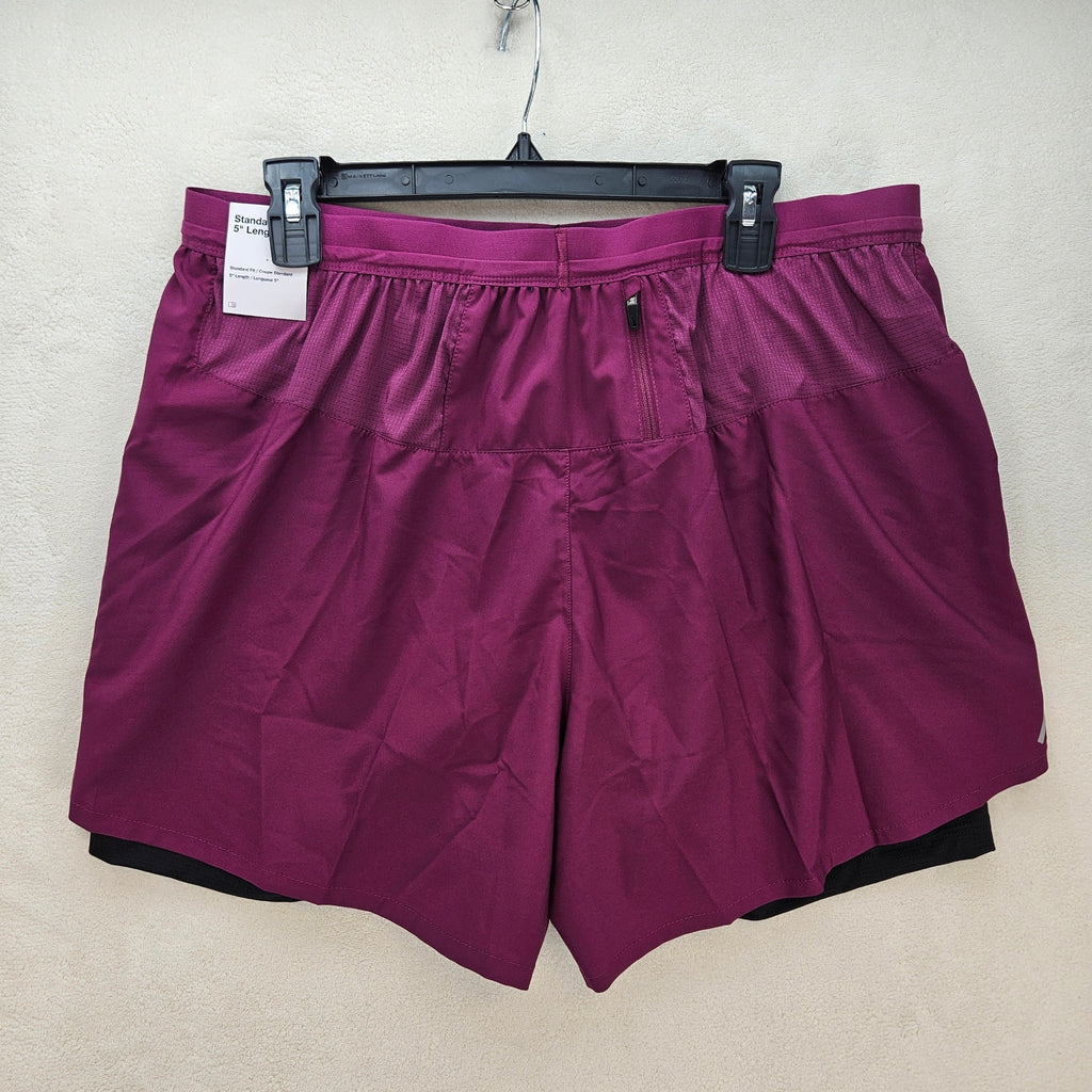 NIKE MEN'S XXL SANGRIA BLACK FLEX STRIDE 2 IN 1 5INCH SHORTS NWT CJ5467-610 NWT