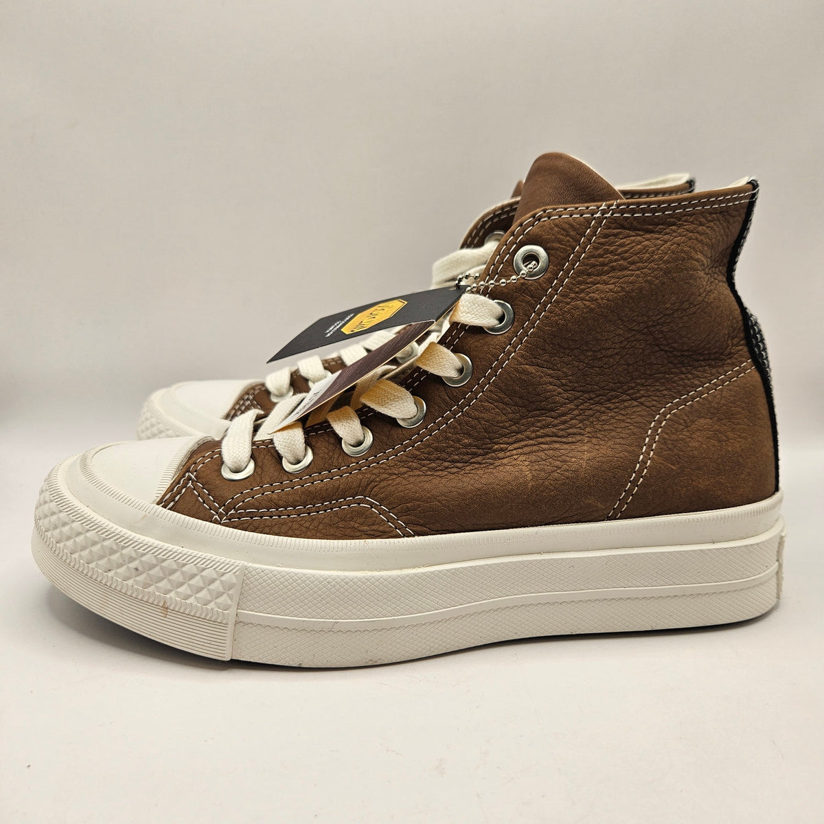 CONVERSE WOMEN'S 7 FIRST STRING BROWN VIBRAM ALL LEATHER CHUCK TAYLOR A17915C