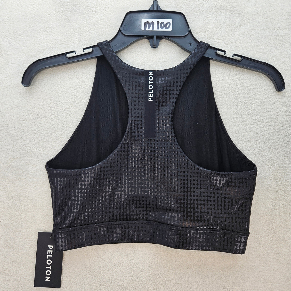 PELOTON WOMEN'S MEDIUM SHOW UP DIGITAL FOIL HIGH NECK BRA NWT