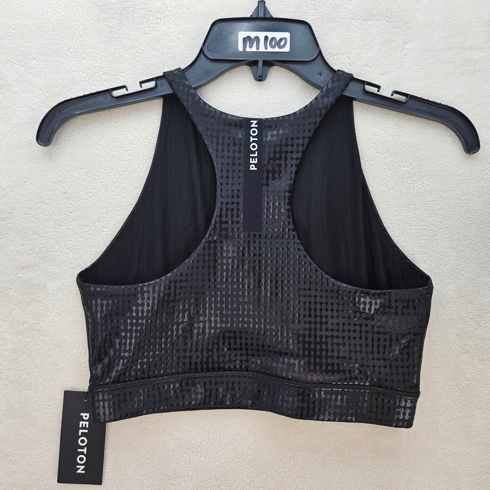 PELOTON WOMEN'S MEDIUM SHOW UP DIGITAL FOIL HIGH NECK BRA NWT