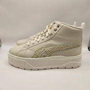 PUMA WOMEN'S 8.5 KARMEN II MID ANIMAL FEVER SNEAKERS WHITE PUMA GOLD 397460-01