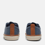 TIMBERLAND MEN'S 10 HOOKSET LOW LACE SNEAKER BLUE CANVAS BOAT SHOE TB0A6CNJEP4