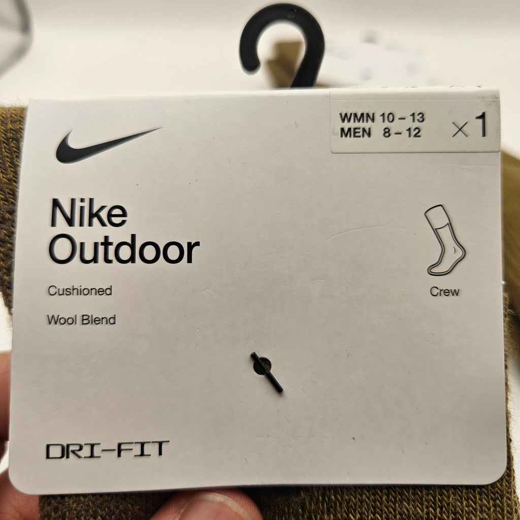 LOT OF 2 - NIKE OUTDOOR LARGE WOOL LONG CREW SOCKS DQ6450-300 RETAIL $24