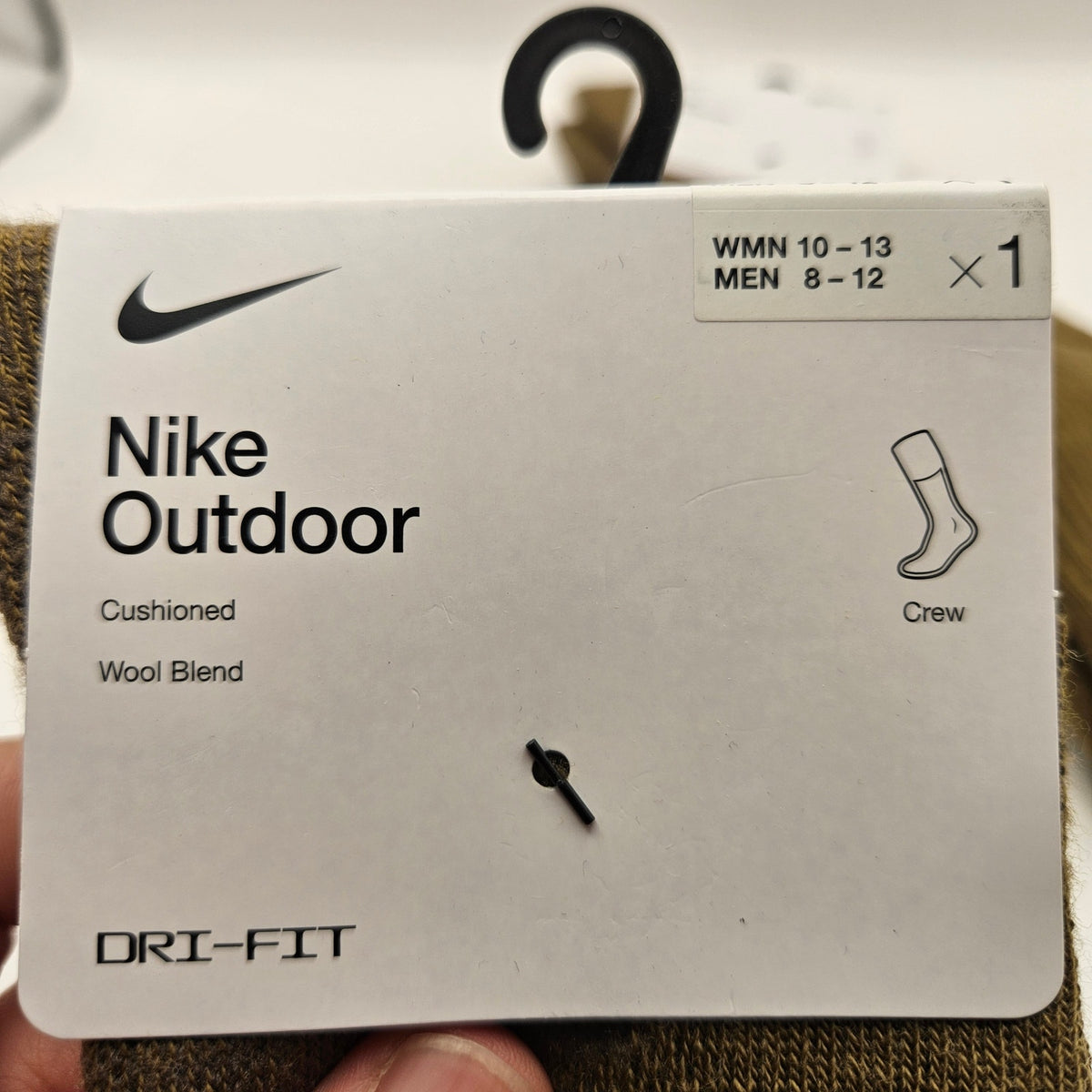 LOT OF 2 - NIKE OUTDOOR LARGE WOOL LONG CREW SOCKS DQ6450-300 RETAIL $24