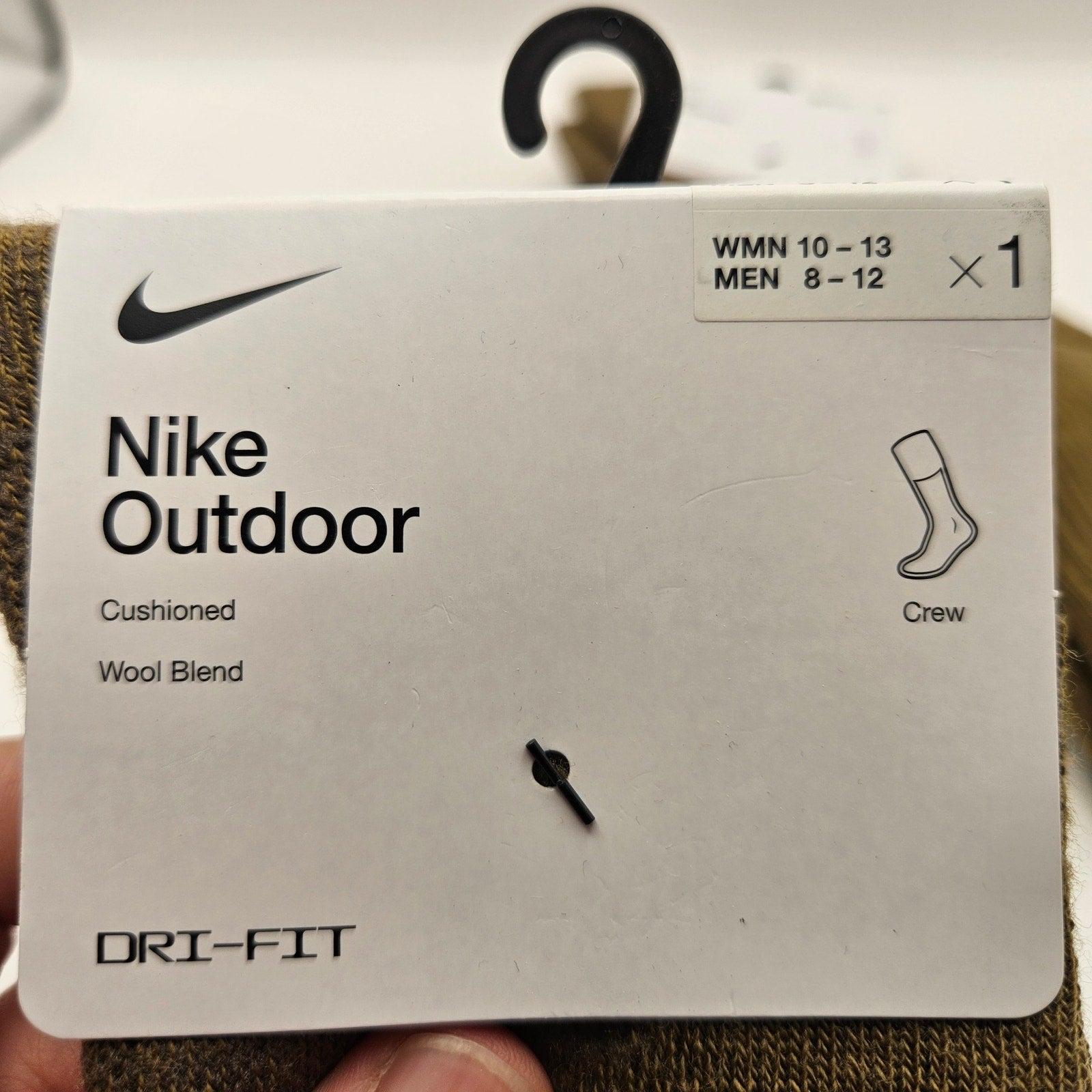 LOT OF 2 - NIKE OUTDOOR LARGE WOOL LONG CREW SOCKS DQ6450-300 RETAIL $24