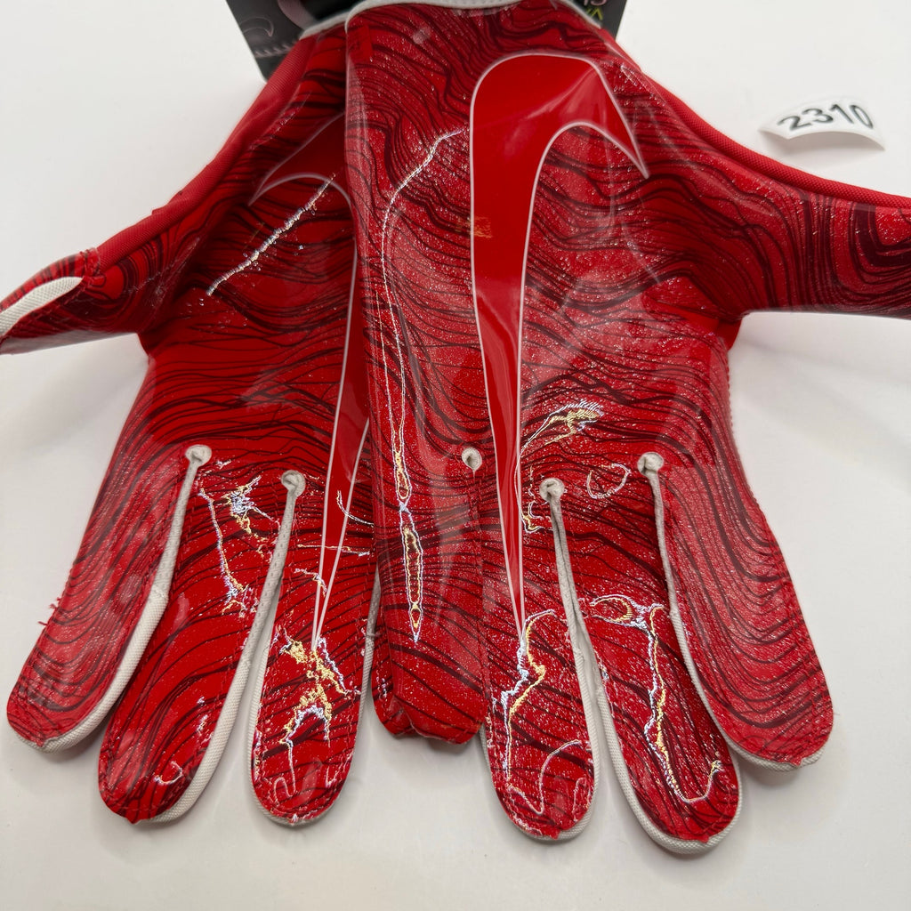 NIKE MENS XXL VAPOR JET 5.0 GLOVES RED/SILVER GF0651-992 NWT
