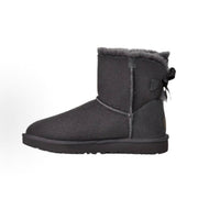 UGG WOMEN'S 6 MINI BAILEY BOW II OBSIDIAN 1016501-OBS NIB