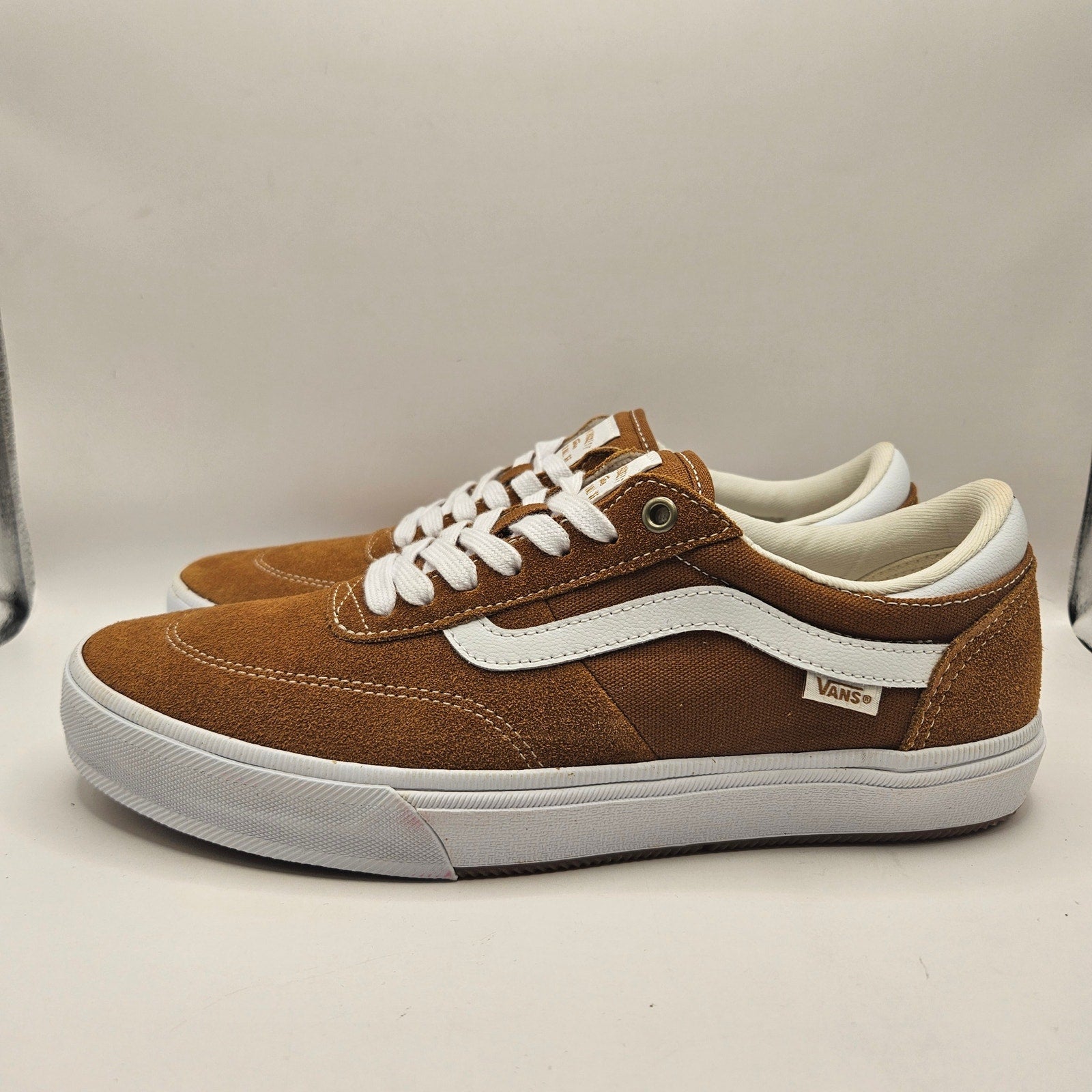 VANS MEN'S 10 GILBERT CROCKETT SKATE SHOES GOLDEN BROWN CANVAS POPCUSH NWOB