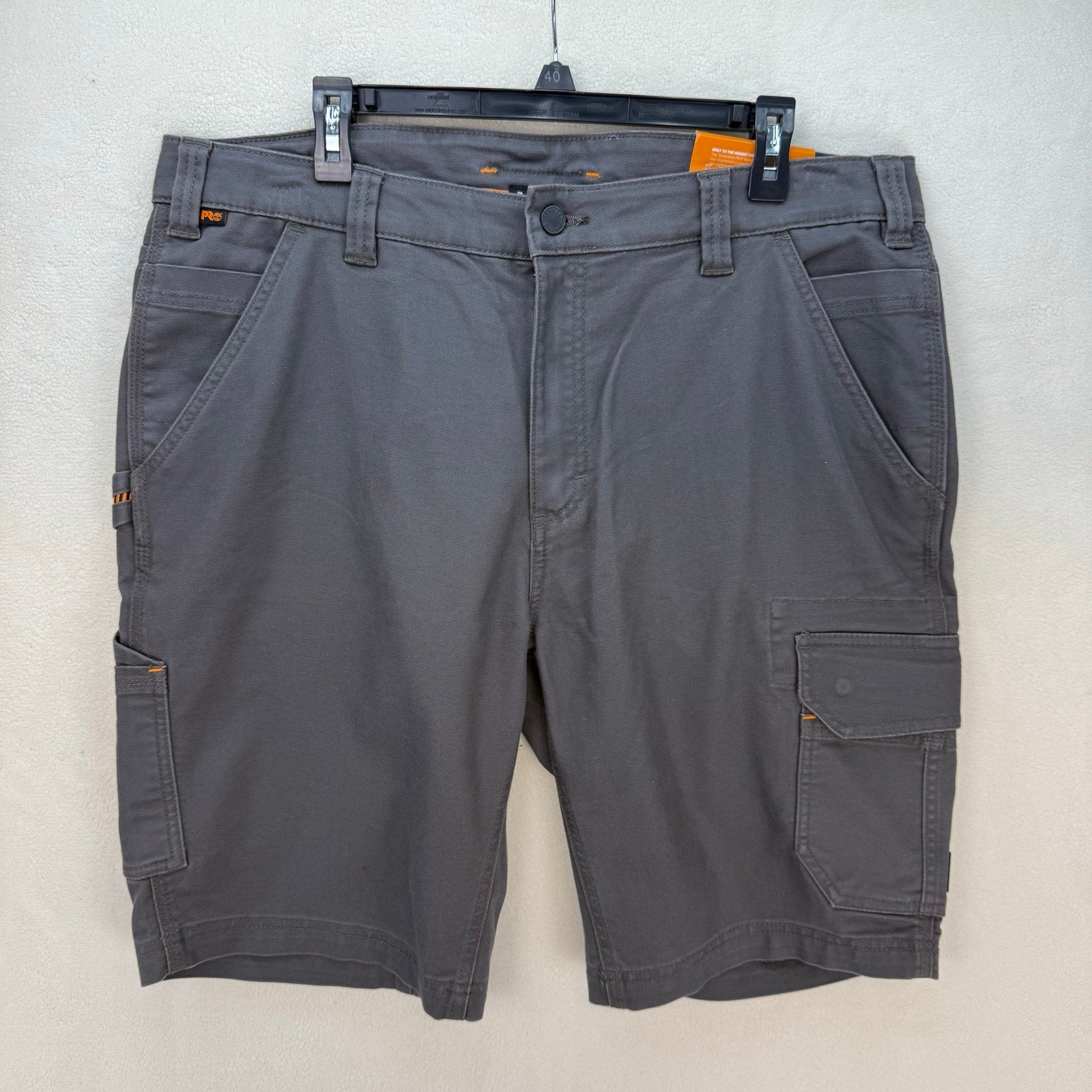 TIMBERLAND PRO MEN'S 38 IRONHIDE FLEX UTILITY CARGO SHORTS GRAY