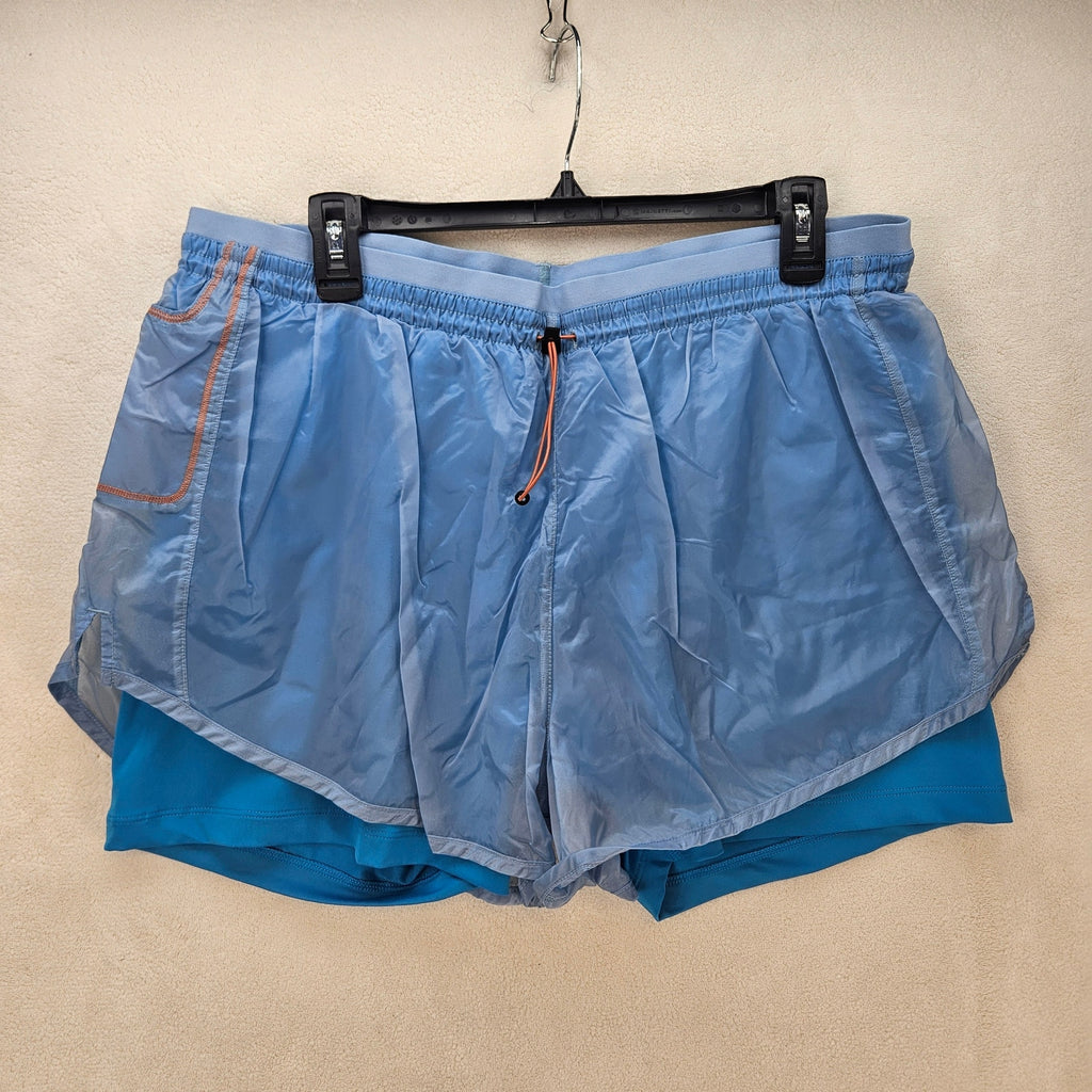 NIKE WOMEN'S XL 2 PIECE SHORT/LEGGING BLUE ELASTIC STRINGS