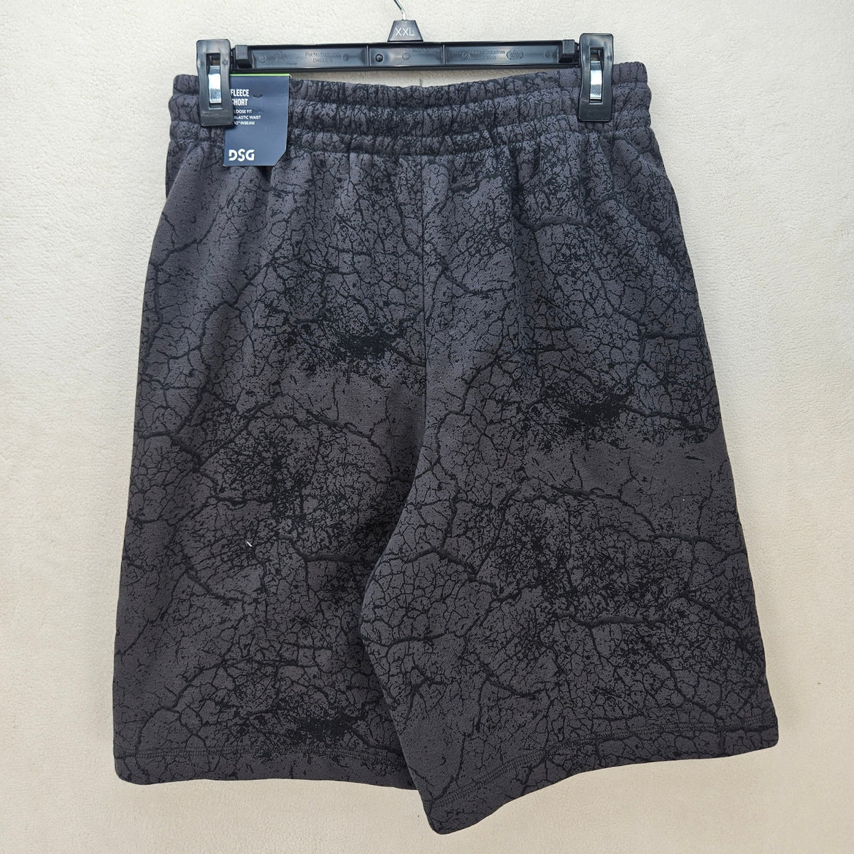 DSG MEN'S SMALL FLEECE SHORT PRINT LAVASCAPE ASPHALT NWT