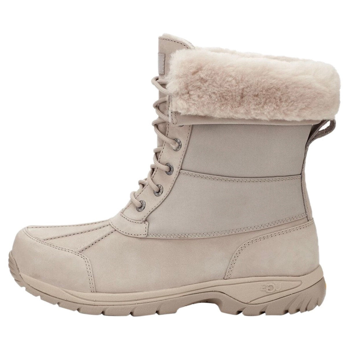 UGG Men's 14 Butte MONO PUTTY Leather Fur Snow Boots 1120979 Vibram NIB