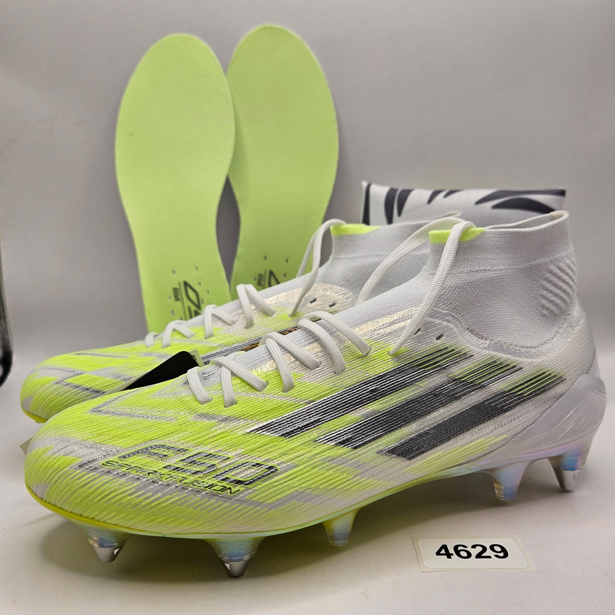 ADIDAS WOMEN'S 7 SPARKFUSION ELITE SOCCER CLEATS FG/AG JR8898 WHITE YELLOW