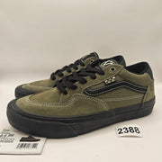 VANS MEN'S 8 ROWAN SKATE SHOES OLIVE GREEN BLACK NWOB
