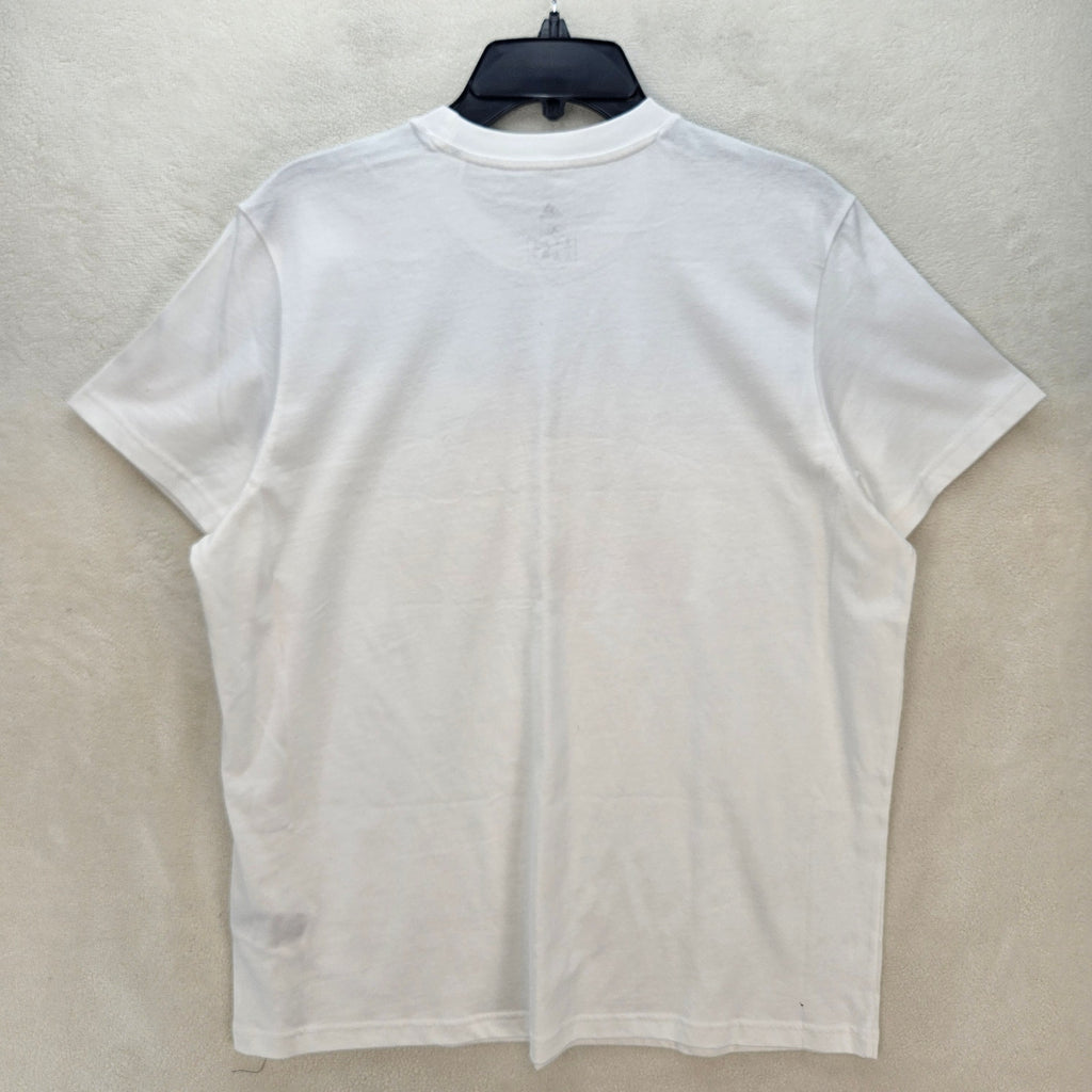 ADIDAS WOMEN'S XL AMERICAN FLAG LOGO WHITE TSHIRT NWT HL8506
