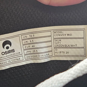 OSIRIS MEN 10.5 CONVOY MID HJ.BTS.26 SKATEBOARDING SHOES GREE BLACK PATENT NWOB