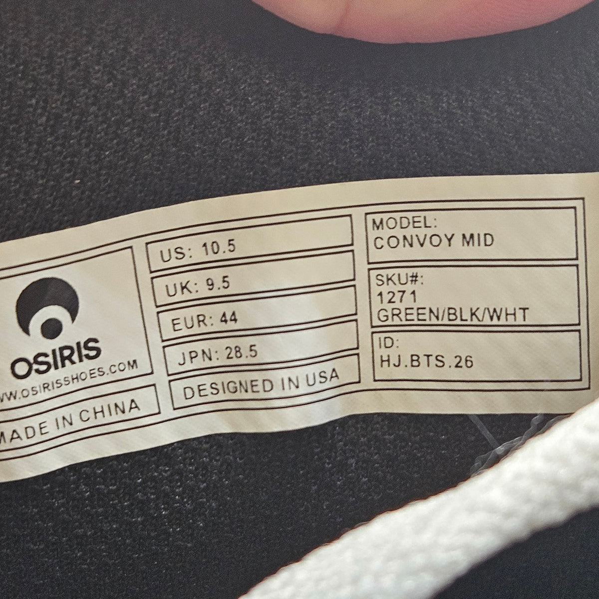 OSIRIS MEN 10.5 CONVOY MID HJ.BTS.26 SKATEBOARDING SHOES GREE BLACK PATENT NWOB