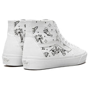 VANS MEN'S 11.5 SK8 HI TAPERED UNIDENTIFIED U PAINT WHITE SKATE SHOES NIB