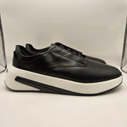 WOLF & SHEPHERD MEN'S 10.5 SUPERCROSSOVER BLACK LEATHER LOW TOP SNEAKER NWOB