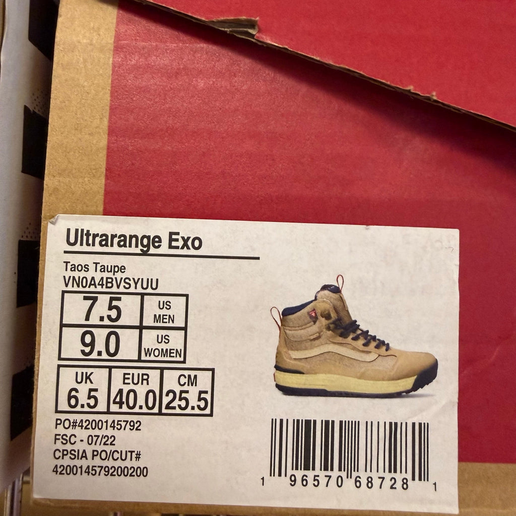 VANS WOMEN'S 9 ULTRARANGE EXO MTE 2 ALL WEATHER BOOTS TAOS TAUPE BLUE NIB